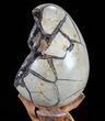Septarian Dragon Egg Geode - Black Crystals #72054-3